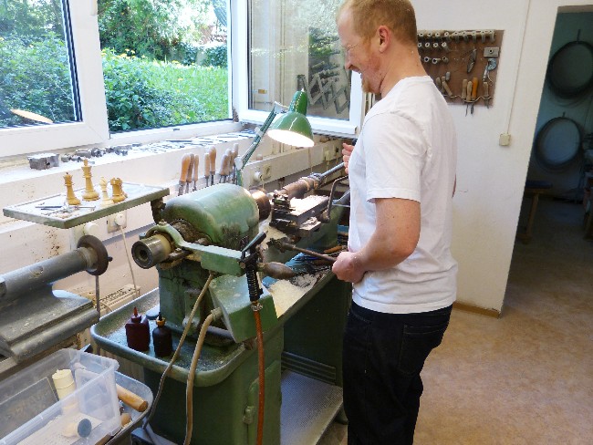 Unser Sohn Dominik bei der Arbeit