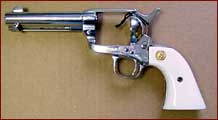 2-teiliger Revolvergriff aus Elfenbein mit M�nzeinlage