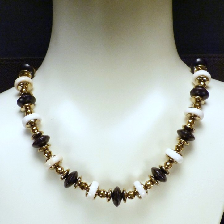 Collier Mammut/Ebenholz/Hämatit