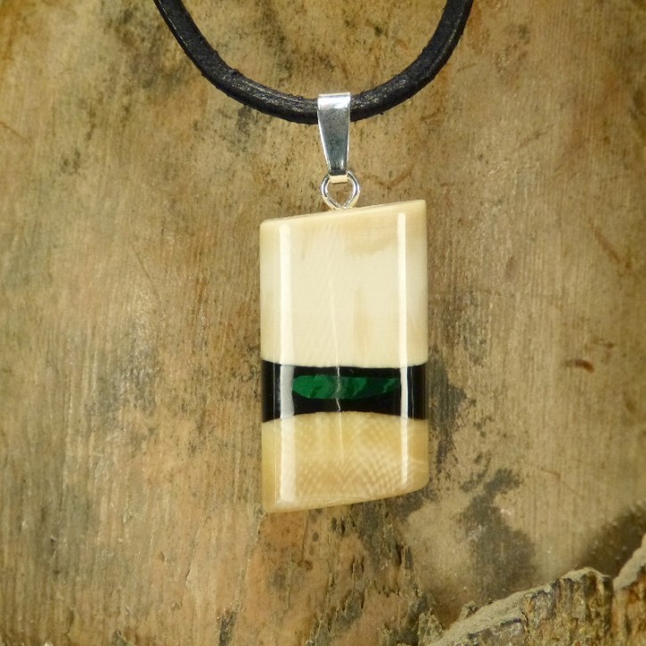 Trapez-Anhänger mit Malachit