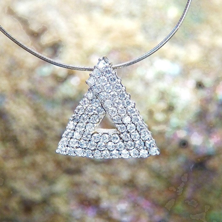 Silberanhänger rhodiniert mit Zirkonia