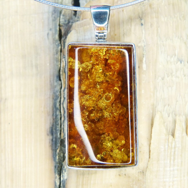 toller Bernsteinanhänger in Silber 925/-