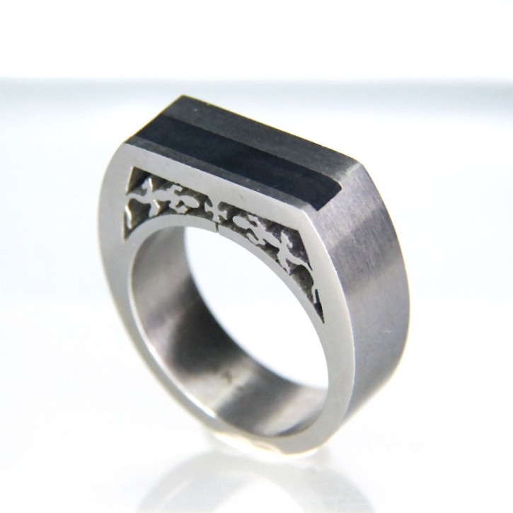 Edelstahlring "Gecko" Größe 68 (Ø ca. 21,6 mm)