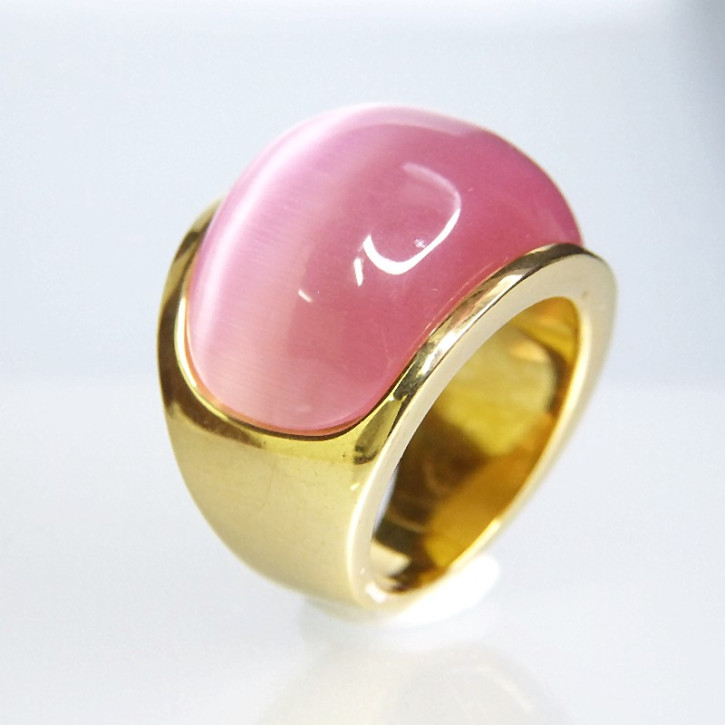 Edelstahlring vergoldet "pink" Größe 58 (Ø ca. 18,5 mm)