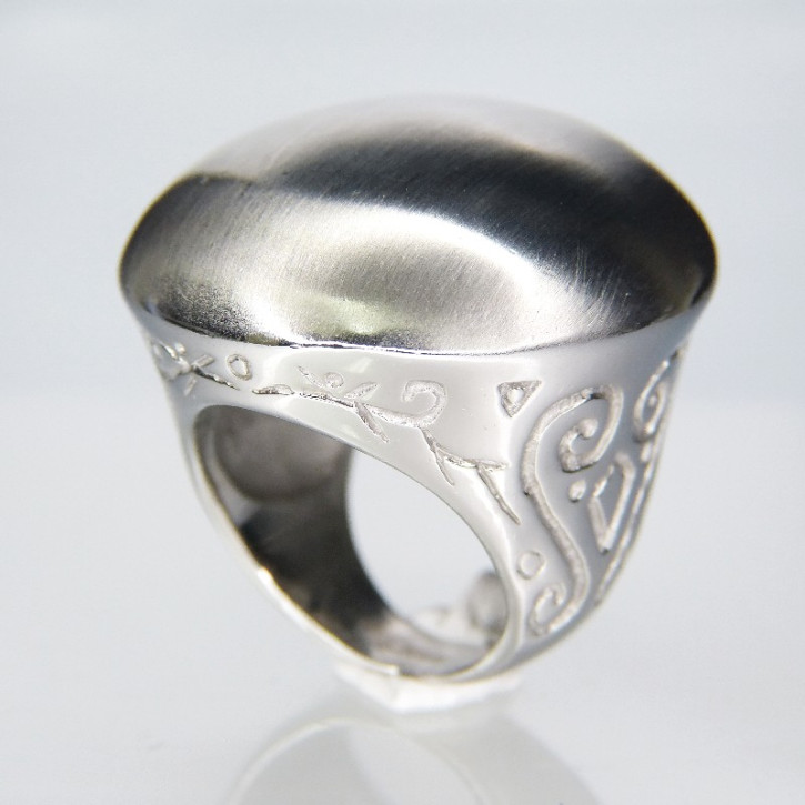 großer Edelstahlring mattiert Größe 58 (Ø ca. 18,5 mm)
