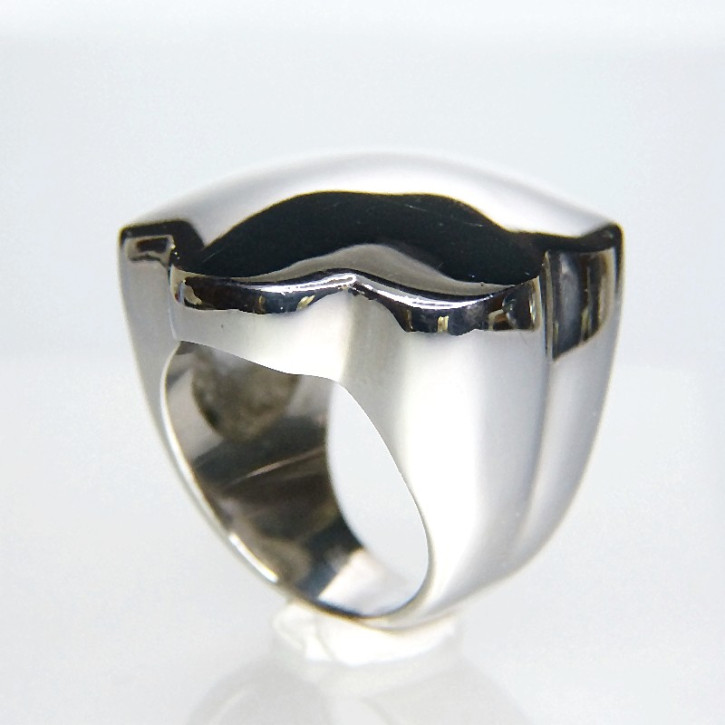 massiver Edelstahlring gewellt Größe 61 (Ø ca. 19,4 mm)