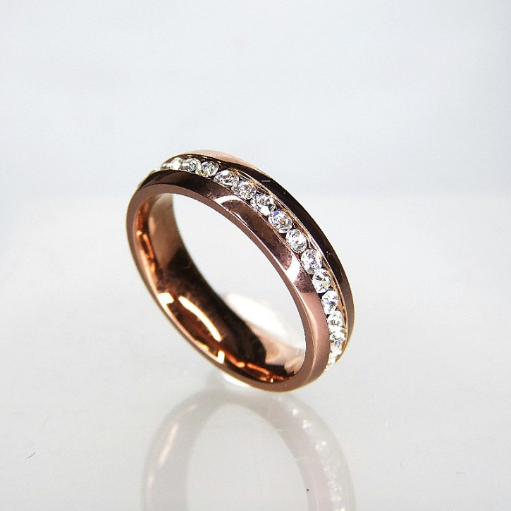 Memory-Ring Edelstahl rosévergoldet Größe 62 (Ø ca. 19,7 mm)