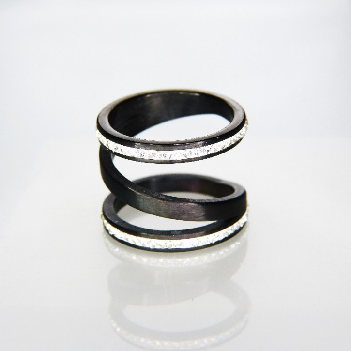 Spiralring Edelstahl geschwärzt Größe 59 (Ø ca. 18,8 mm)