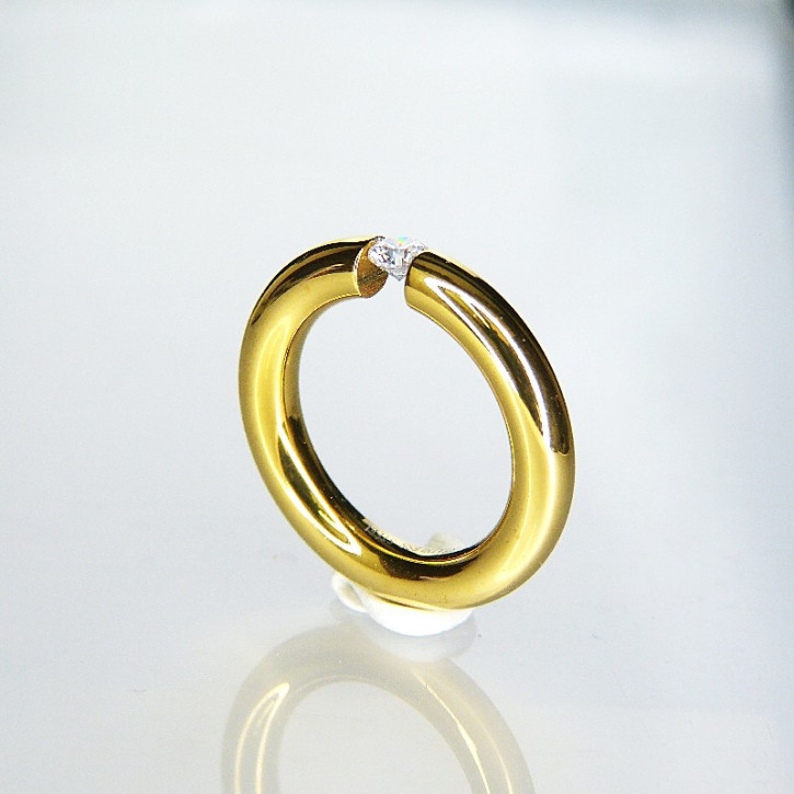 Spannring Edelstahl Größe 57 (Ø ca. 18,2 mm) / vergoldet