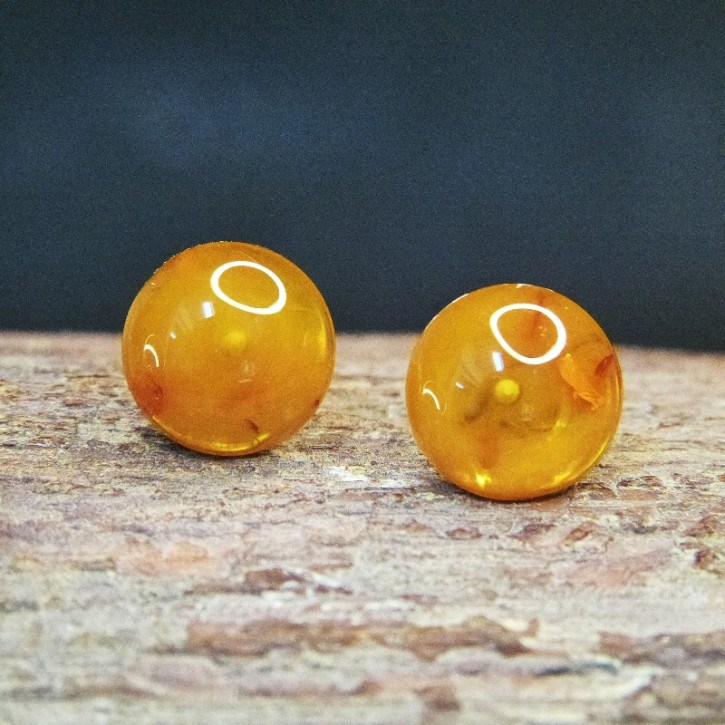 milchige Bernsteinstecker ca. 12mm