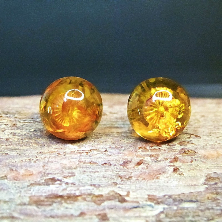 Bernstein-Ohrstecker ca. 12mm