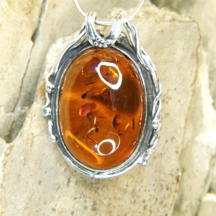 Bernstein-Anhänger in Silber 925/-