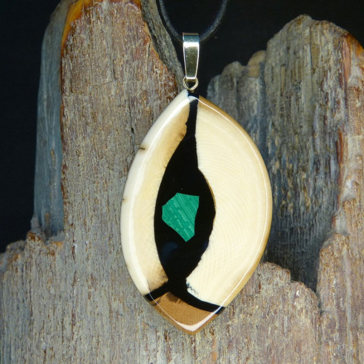 Mammut-Anhänger mit Malachit