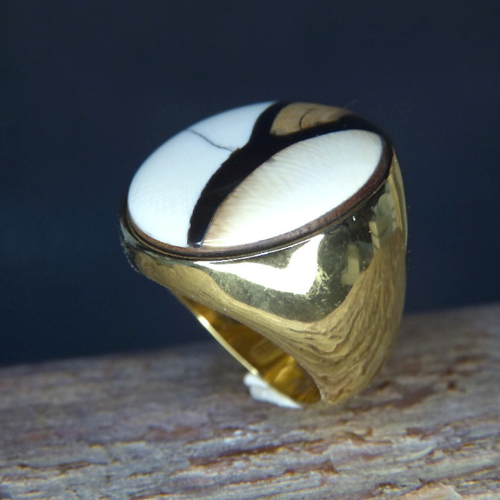 Edelstahlring vergoldet mit Mammut W20