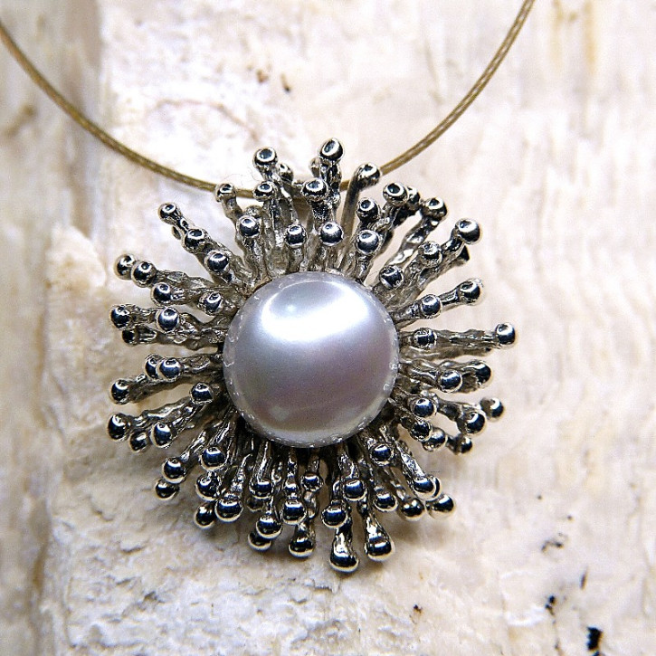 Igelanhänger Silber mit Perle