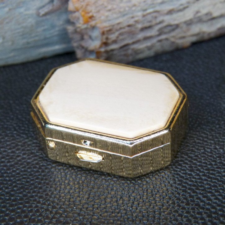 kleine Pillendose 8-eckig mit Mammut