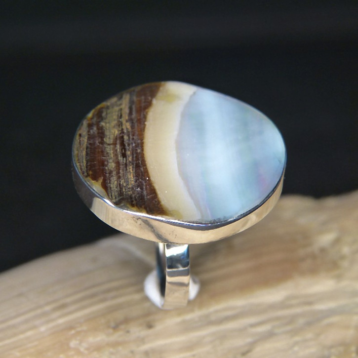 Silberring mit Perlmutt W19