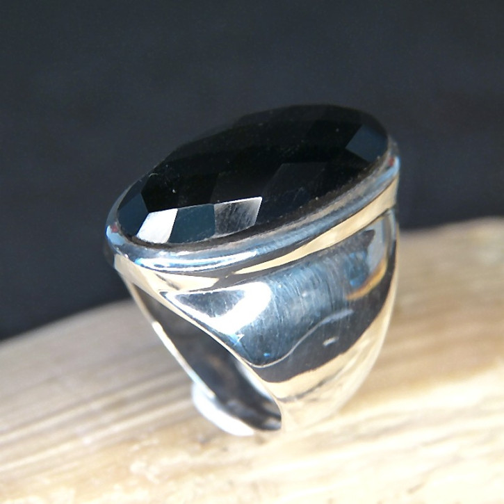 Silberring mit facettiertem Onyx W20