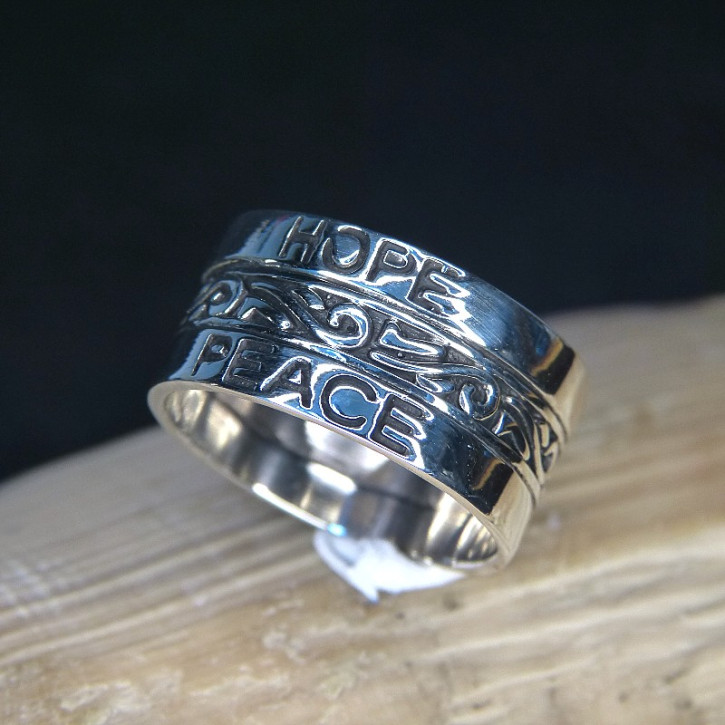 Silberring "HOPE - PEACE" W21