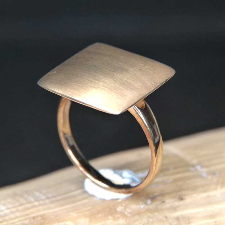 Silberring vergoldet teilmattiert W18,8