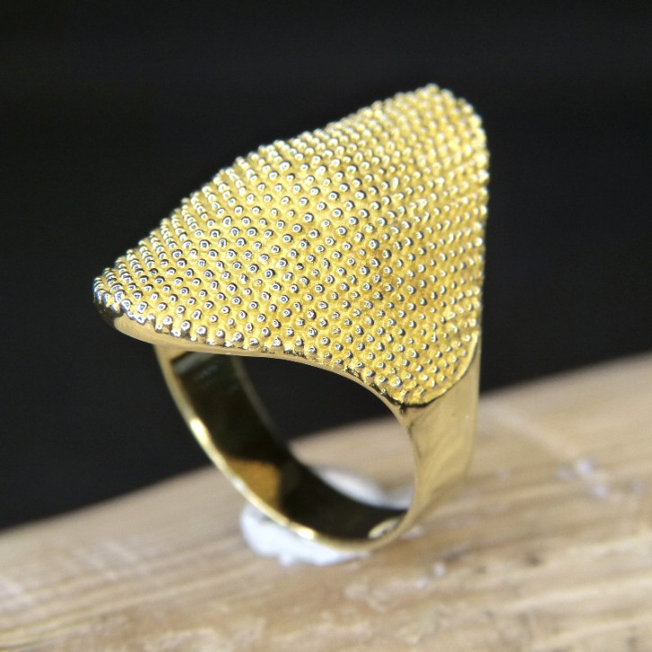 auffälliger Silberring vergoldet W20,4