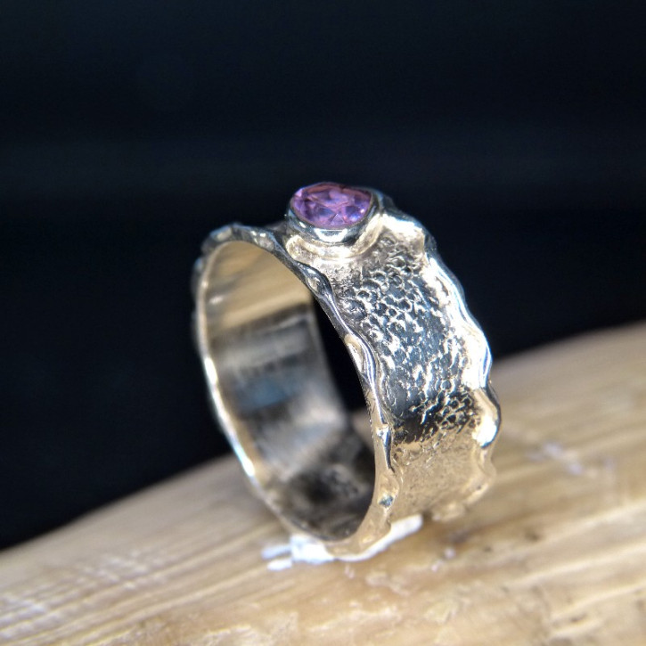 Silberring mit Amethyst W19,4