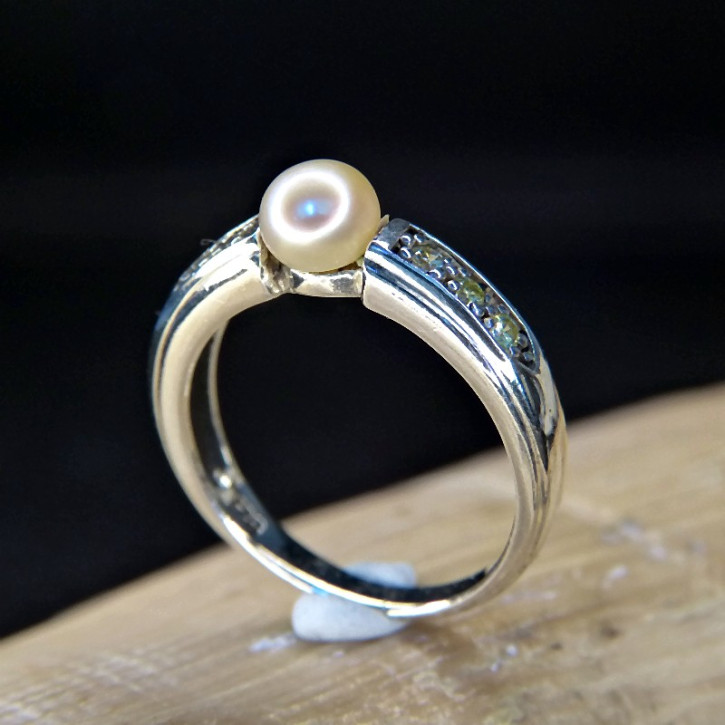 Silberring mit Perle W19