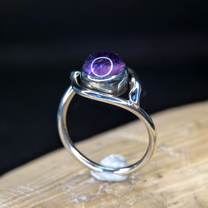 zarter Silberring mit Amethyst W17,8