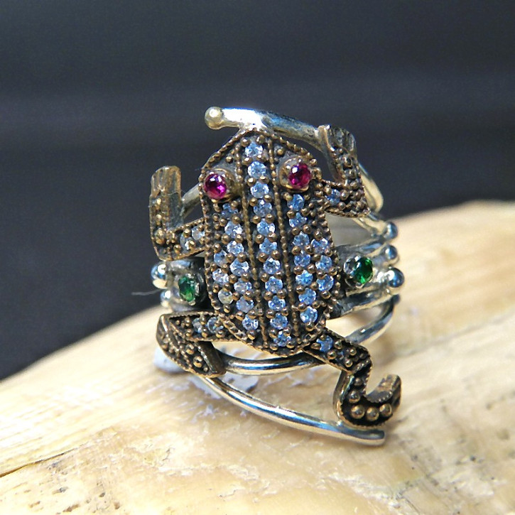 Silberring Motiv "Frosch" W17,5