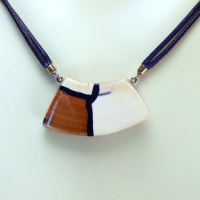 Mammut-Collier creme/braun
