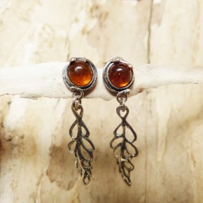 Ohrhänger aus Silber mit Bernstein