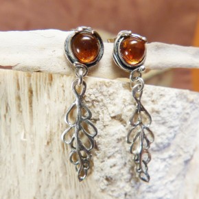 Ohrhänger aus Silber mit Bernstein
