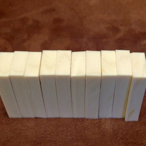 10 Stück Kasein Zuschnitte 32x14x5,5-6mm
