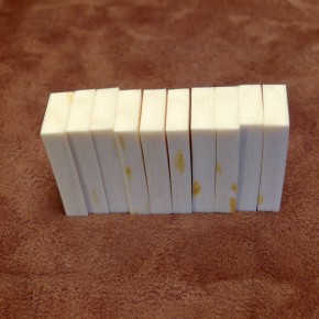 10 Stück Kasein Zuschnitte 27x12,5x4,5mm