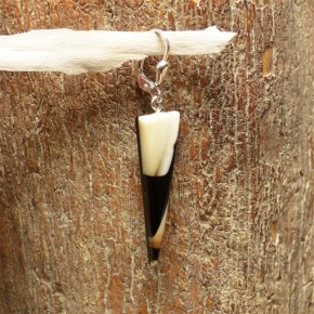 einzelner Mammut-Ohrhänger mit heller Spitze