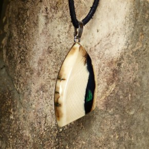 Mammut-Anhänger stark gemasert mit Malachit