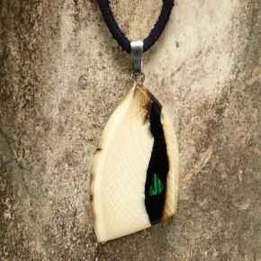 Mammut-Anhänger stark gemasert mit Malachit