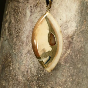 Mammut-Anhänger mit toller Färbung und Bernstein