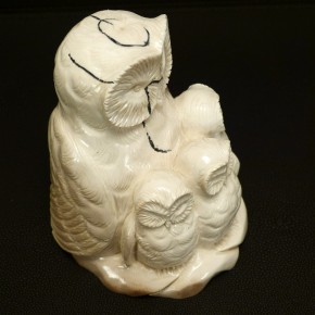 Große Eulengruppe aus Mammut-Elfenbein