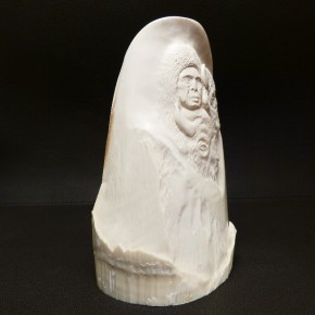 Relief Indianer mit Bisons