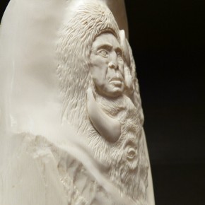 Relief Indianer mit Bisons