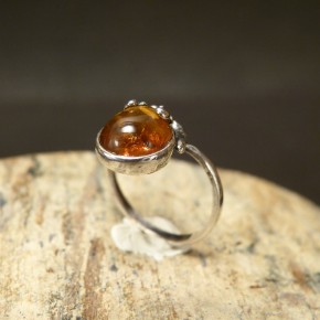 Silberring mit Bernstein W17,5