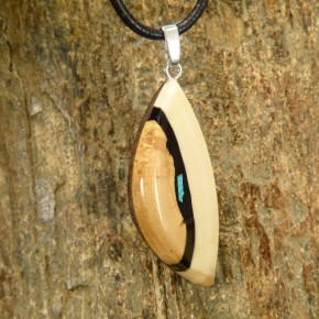 Anhänger creme/braun mit Türkis