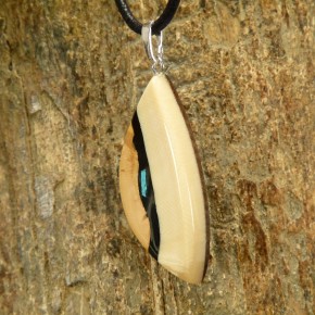 Anhänger creme/braun mit Türkis