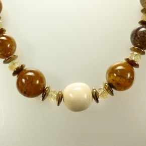 Kugelkette Achat/Citrin/Mammut