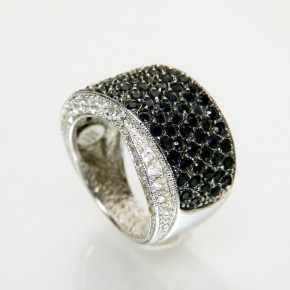 Silberring rhodiniert mit Zirkonia W18