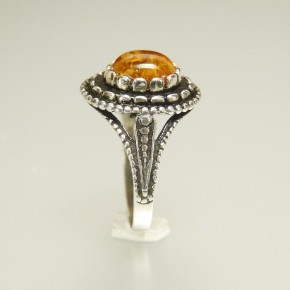 Silberring mit Bernstein W 18,5