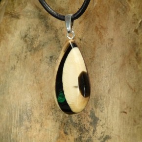 kleiner Tropfenanhänger mit Malachit