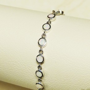 Silberarmband 925/- mit Opalsynthesen