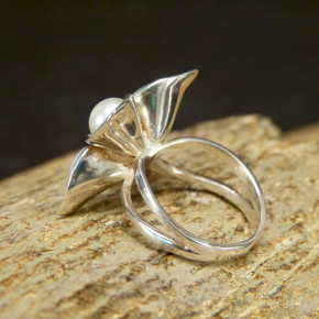 Silberring 925/- mit Süßwasserperlen W17,5